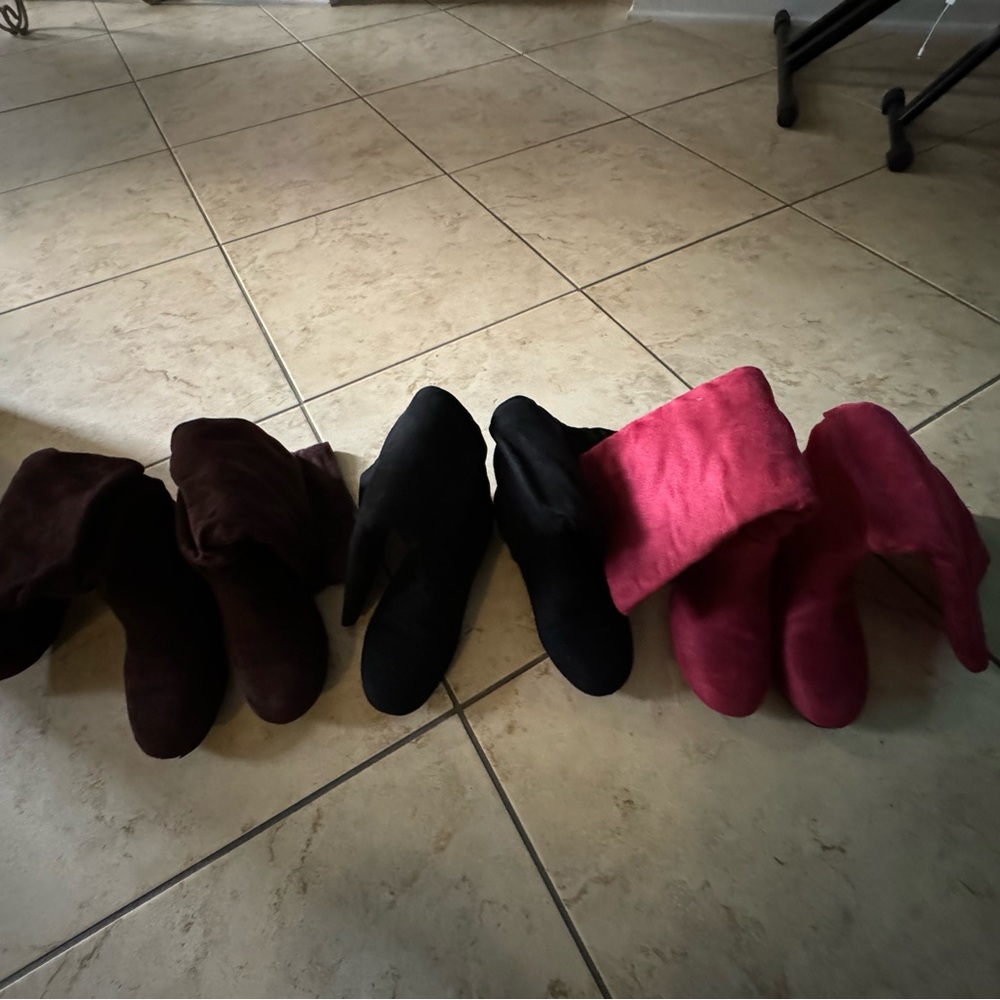 Bundle Nice three pairs of boots, size 7 thin might fit as a thin 6-6.5
